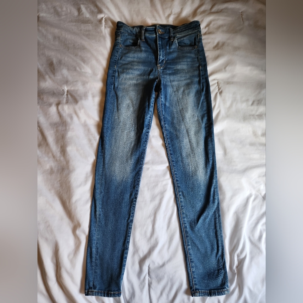 American Eagle Skinny Stretch Blue Jeans for Women Size 8